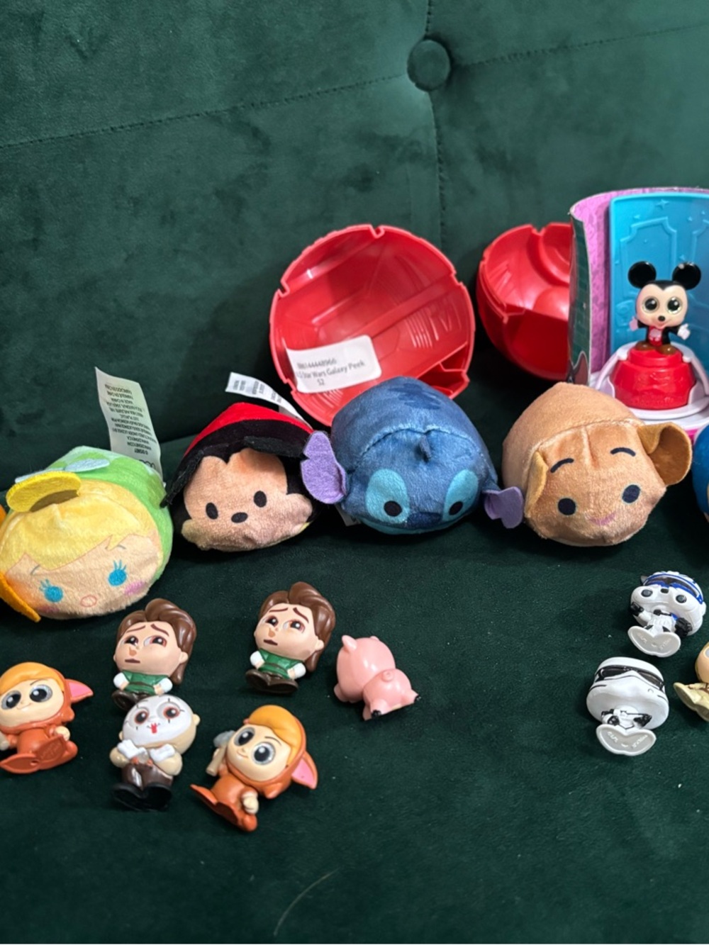 Disney Plush & Mini Figure Set - Green, Red, Blue, Tan